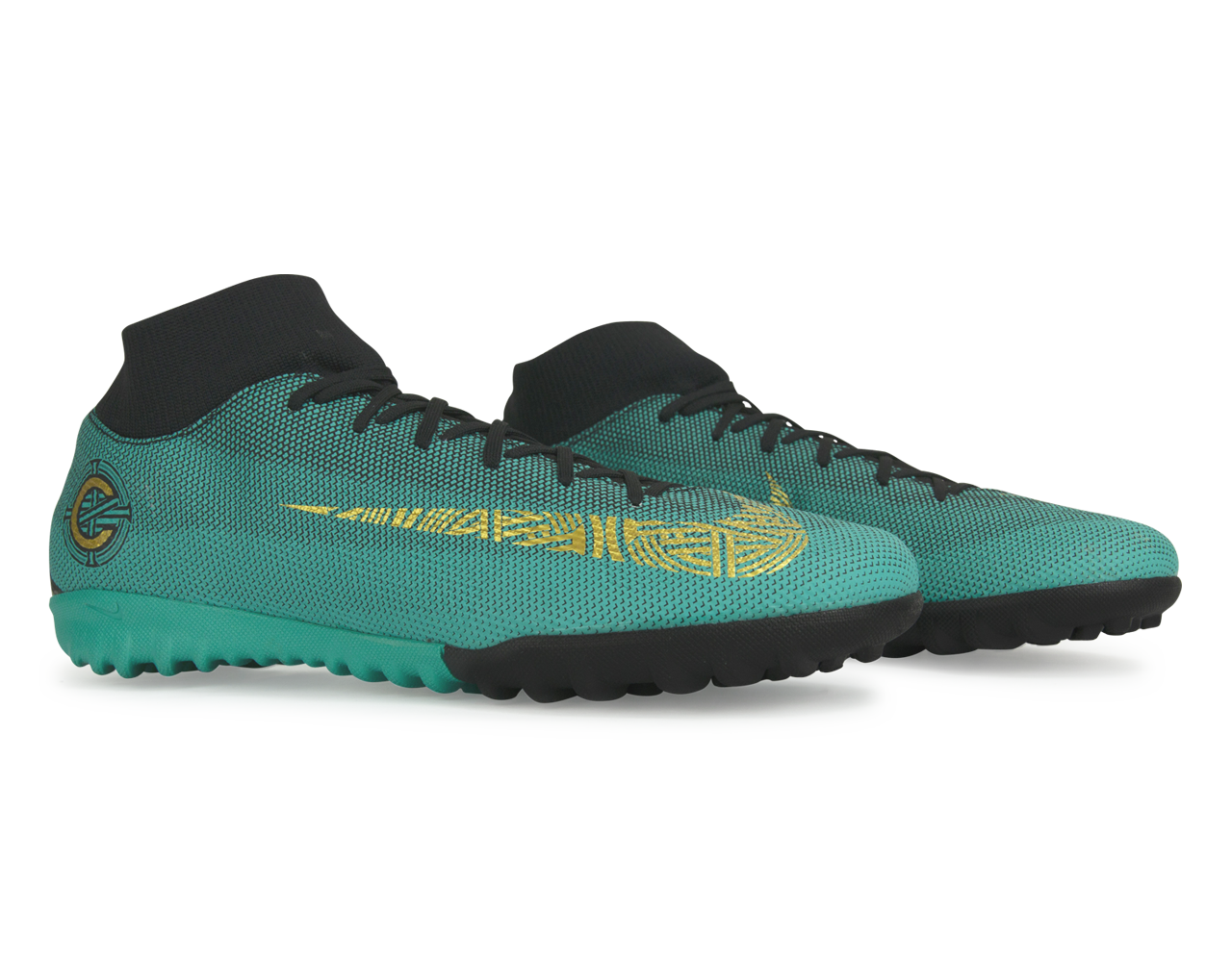 Nike Men's Mercurial Superfly 6 Academy CR7 Turf Soccer Shoes Clear Jade/Black/Hyper Turquoise