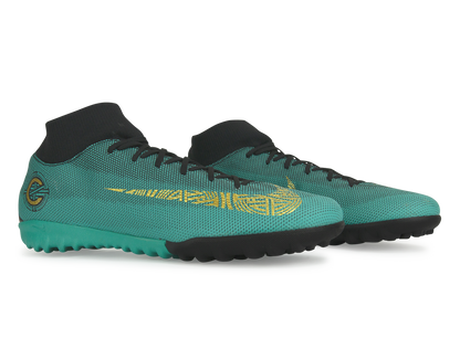 Nike Men's Mercurial Superfly 6 Academy CR7 Turf Soccer Shoes Clear Jade/Black/Hyper Turquoise