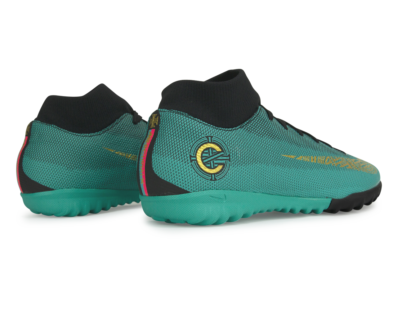 Nike Men's Mercurial Superfly 6 Academy CR7 Turf Soccer Shoes Clear Jade/Black/Hyper Turquoise