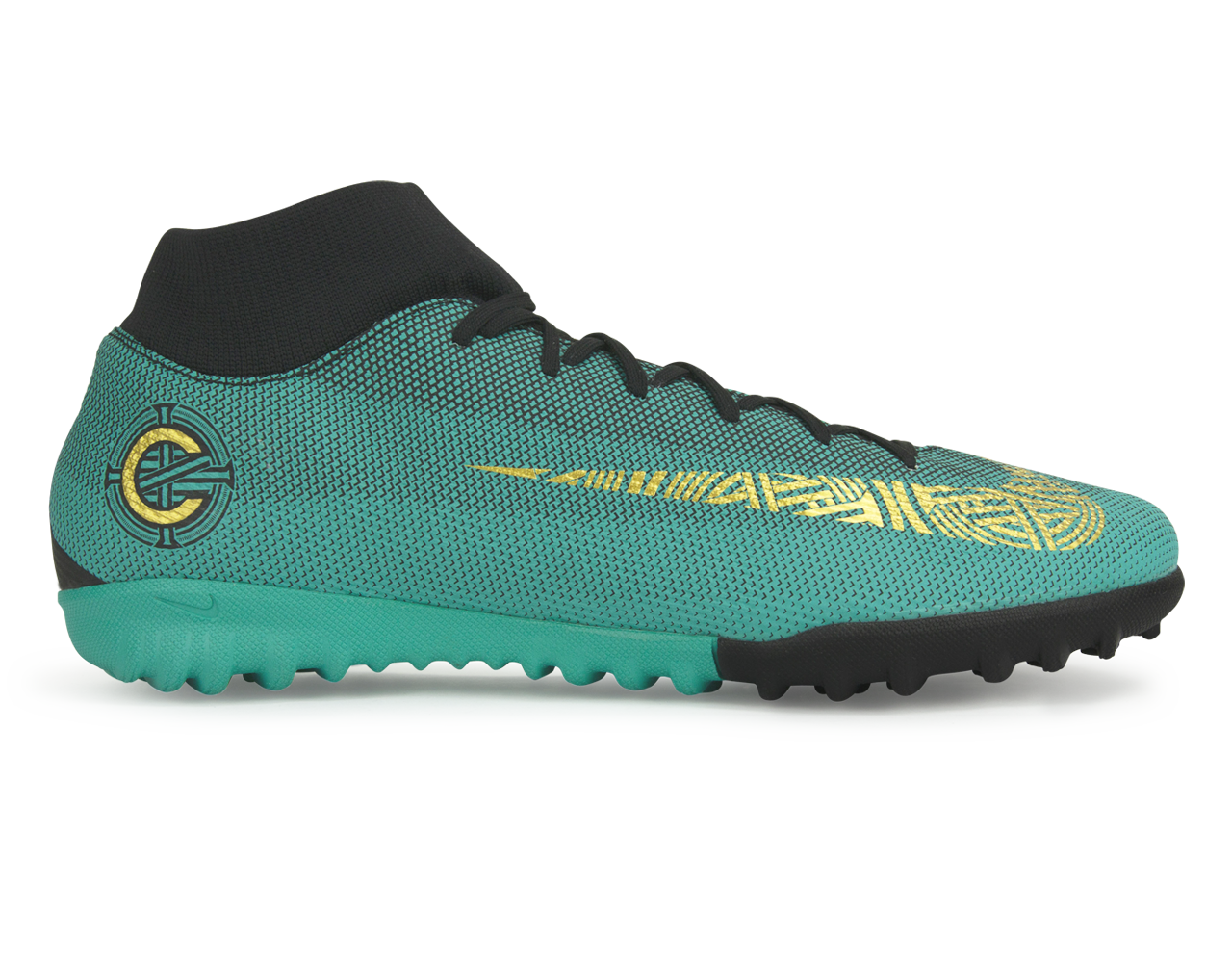 Nike Men's Mercurial Superfly 6 Academy CR7 Turf Soccer Shoes Clear Jade/Black/Hyper Turquoise