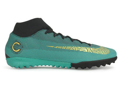 Nike Men's Mercurial Superfly 6 Academy CR7 Turf Soccer Shoes Clear Jade/Black/Hyper Turquoise