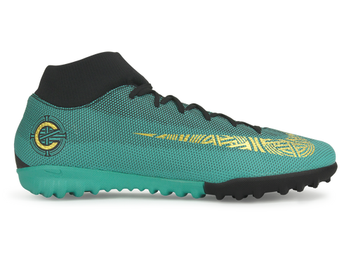 Nike Men's Mercurial Superfly 6 Academy CR7 Turf Soccer Shoes Clear Jade/Black/Hyper Turquoise