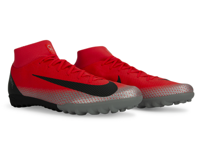 Nike Men's Mercurial CR7 Superfly 6 Academy Turf Soccer Shoes Bright Crimson/Black