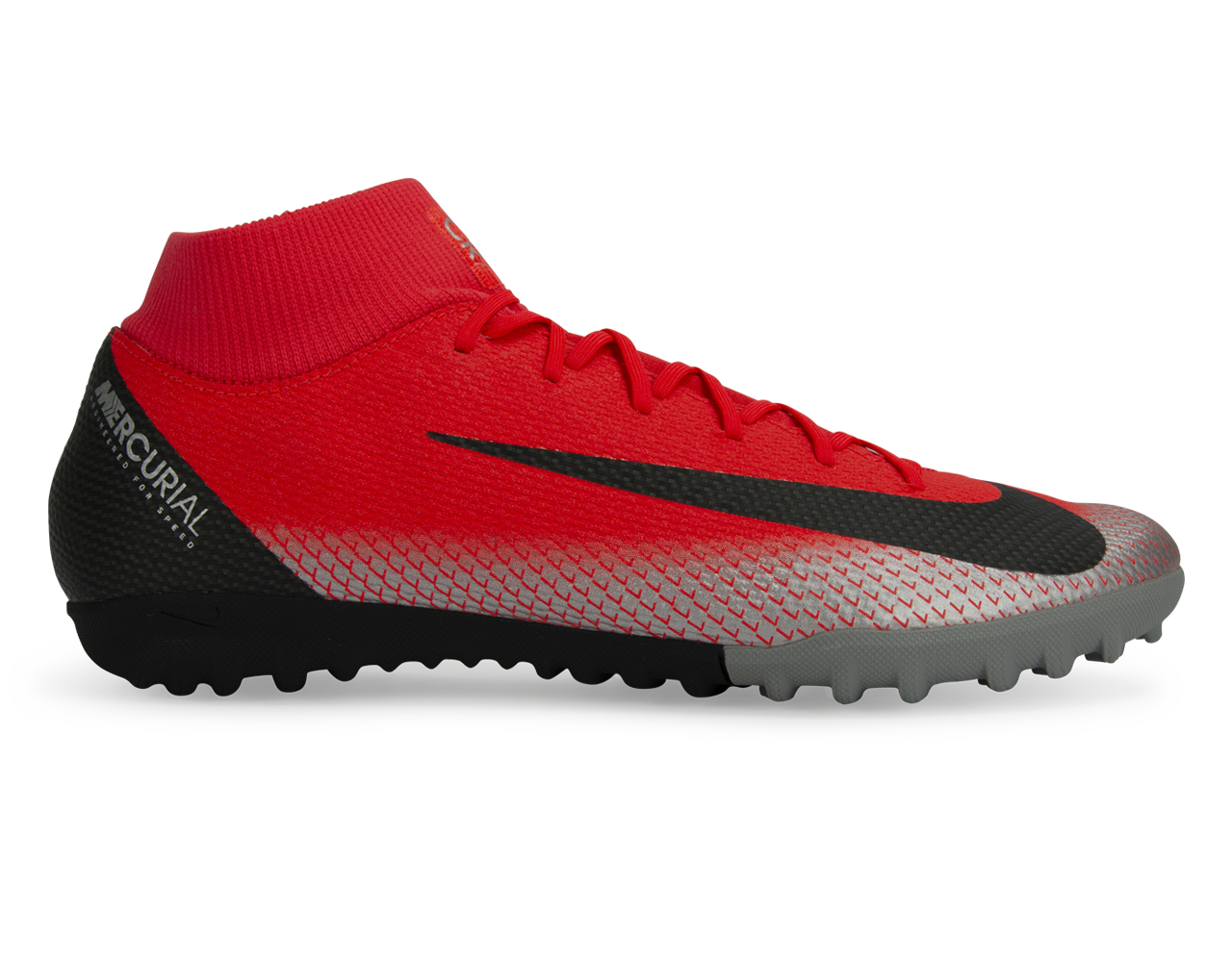 Nike Men's Mercurial CR7 Superfly 6 Academy Turf Soccer Shoes Bright Crimson/Black