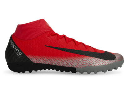 Nike Men's Mercurial CR7 Superfly 6 Academy Turf Soccer Shoes Bright Crimson/Black