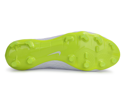 Nike Men's Hypervenom 3 Pro DF FG White/Metallic Cool Grey/Volt