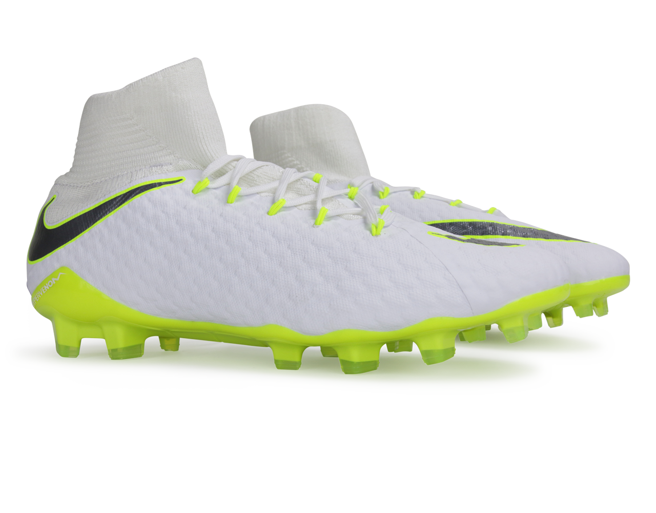 Nike Men's Hypervenom 3 Pro DF FG White/Metallic Cool Grey/Volt