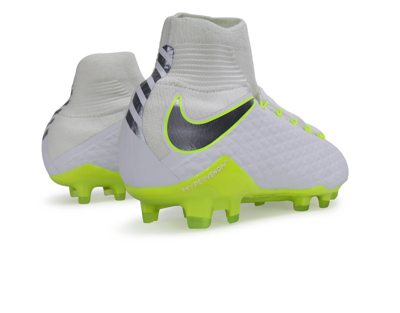 Nike Men's Hypervenom 3 Pro DF FG White/Metallic Cool Grey/Volt