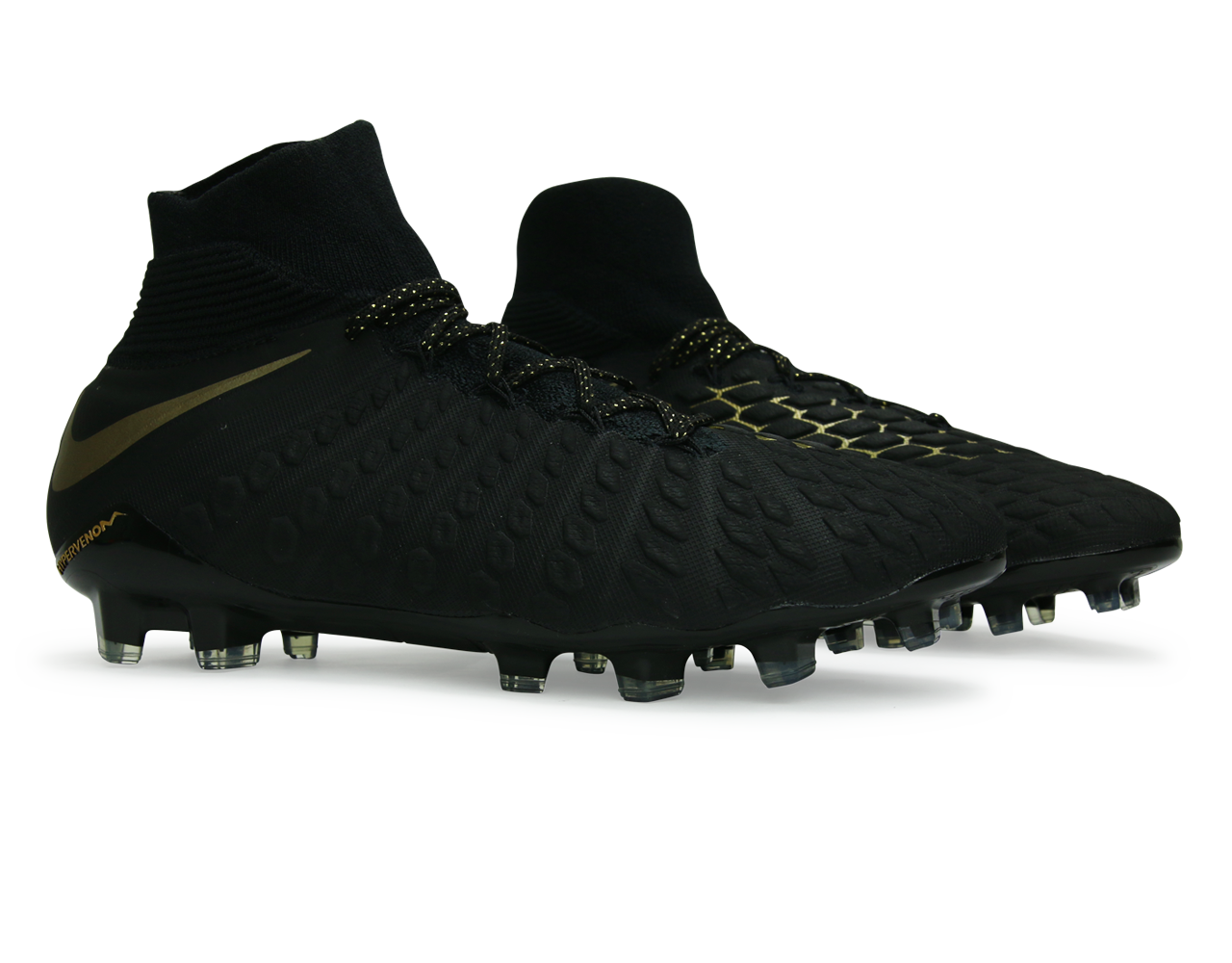 Nike Men's Hypervenom 3 Elite DF FG Black/Metallic Vivid Gold