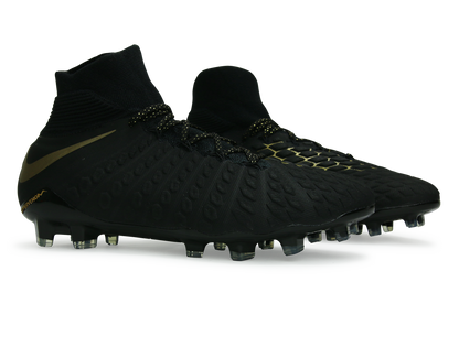 Nike Men's Hypervenom 3 Elite DF FG Black/Metallic Vivid Gold