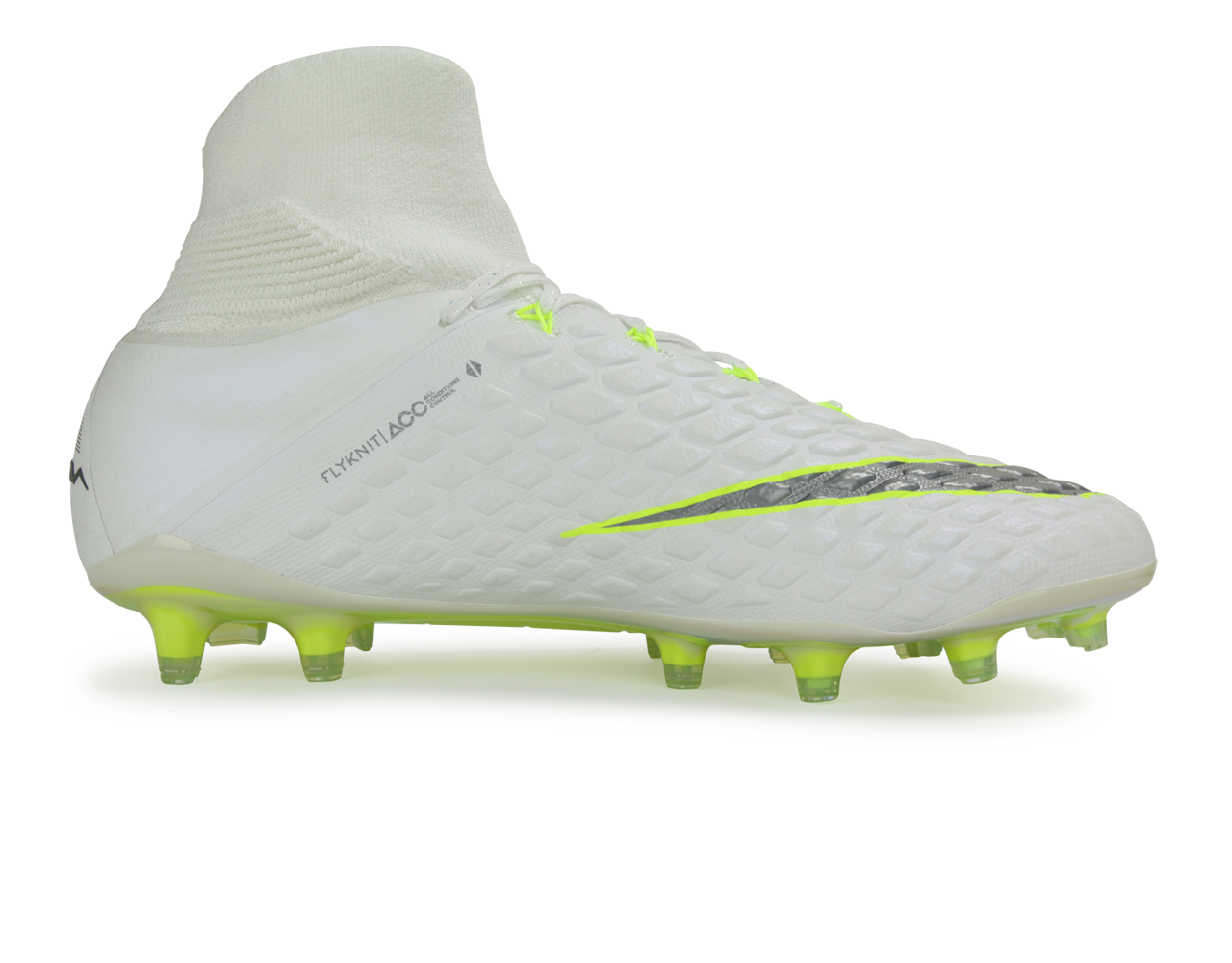 Nike Men's Hypervenom 3 Elite DF FG White/Metallic Cool Grey/Volt