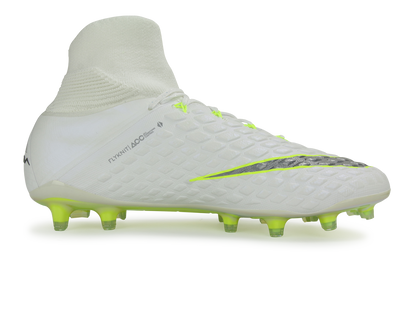 Nike Men's Hypervenom 3 Elite DF FG White/Metallic Cool Grey/Volt