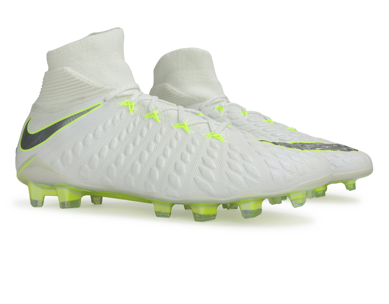 Nike Men's Hypervenom 3 Elite DF FG White/Metallic Cool Grey/Volt