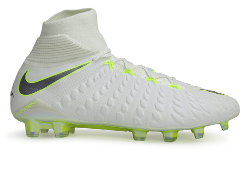 Nike Men's Hypervenom 3 Elite DF FG White/Metallic Cool Grey/Volt