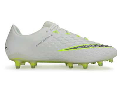 Nike Men's Hypervenom Phantom III Elite FG White/Volt/Metallic Cool Grey