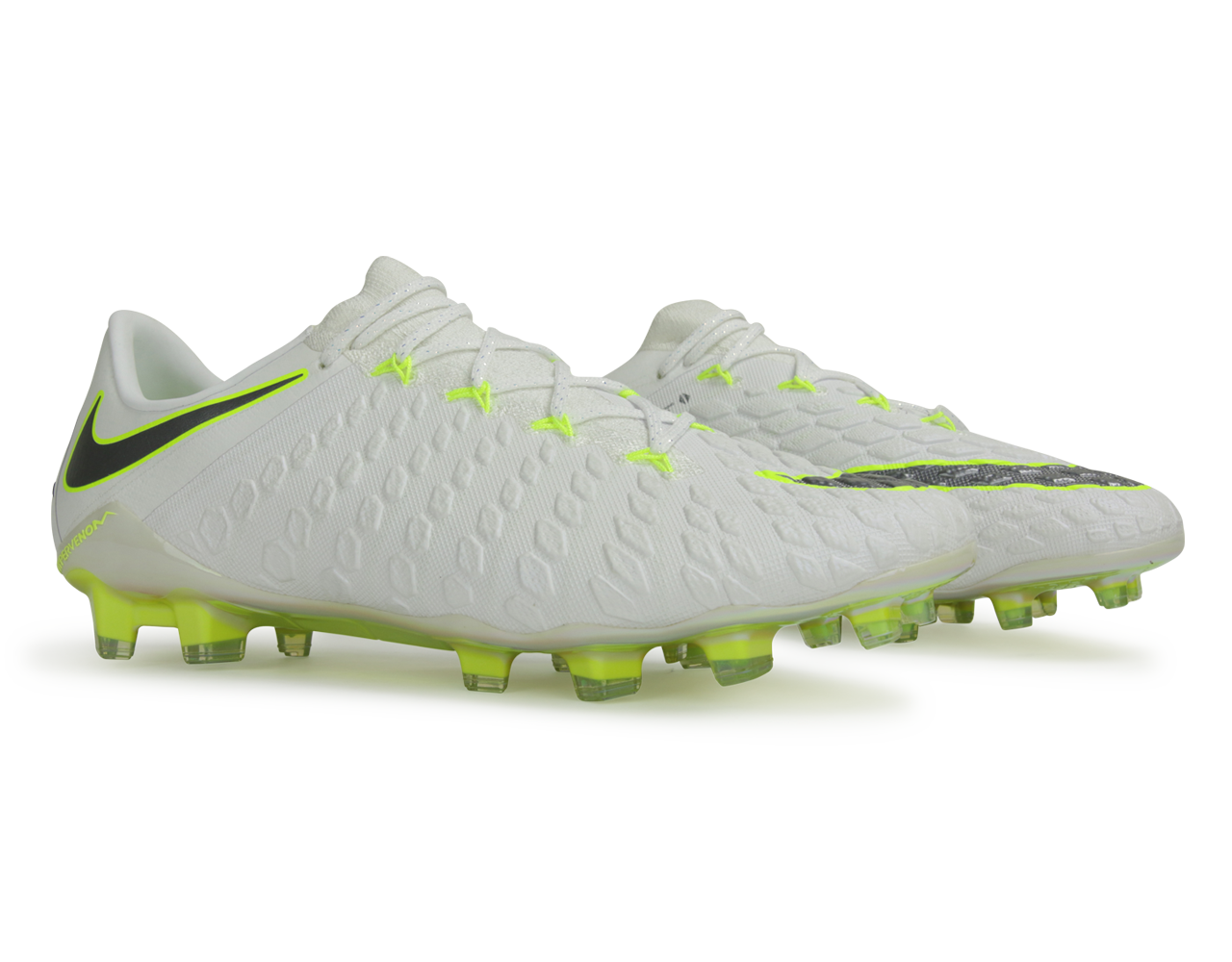 Nike Men's Hypervenom Phantom III Elite FG White/Volt/Metallic Cool Grey