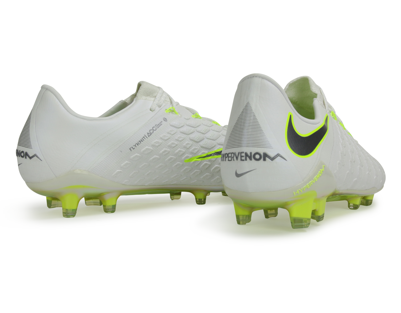 Nike Men's Hypervenom Phantom III Elite FG White/Volt/Metallic Cool Grey
