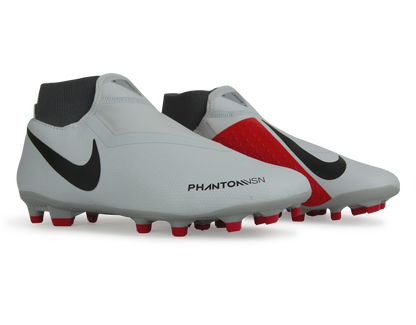 Nike Men's PhantomVSN Academy DF FG/MG Pure Platinum Black/Light Crimson/Dark Grey