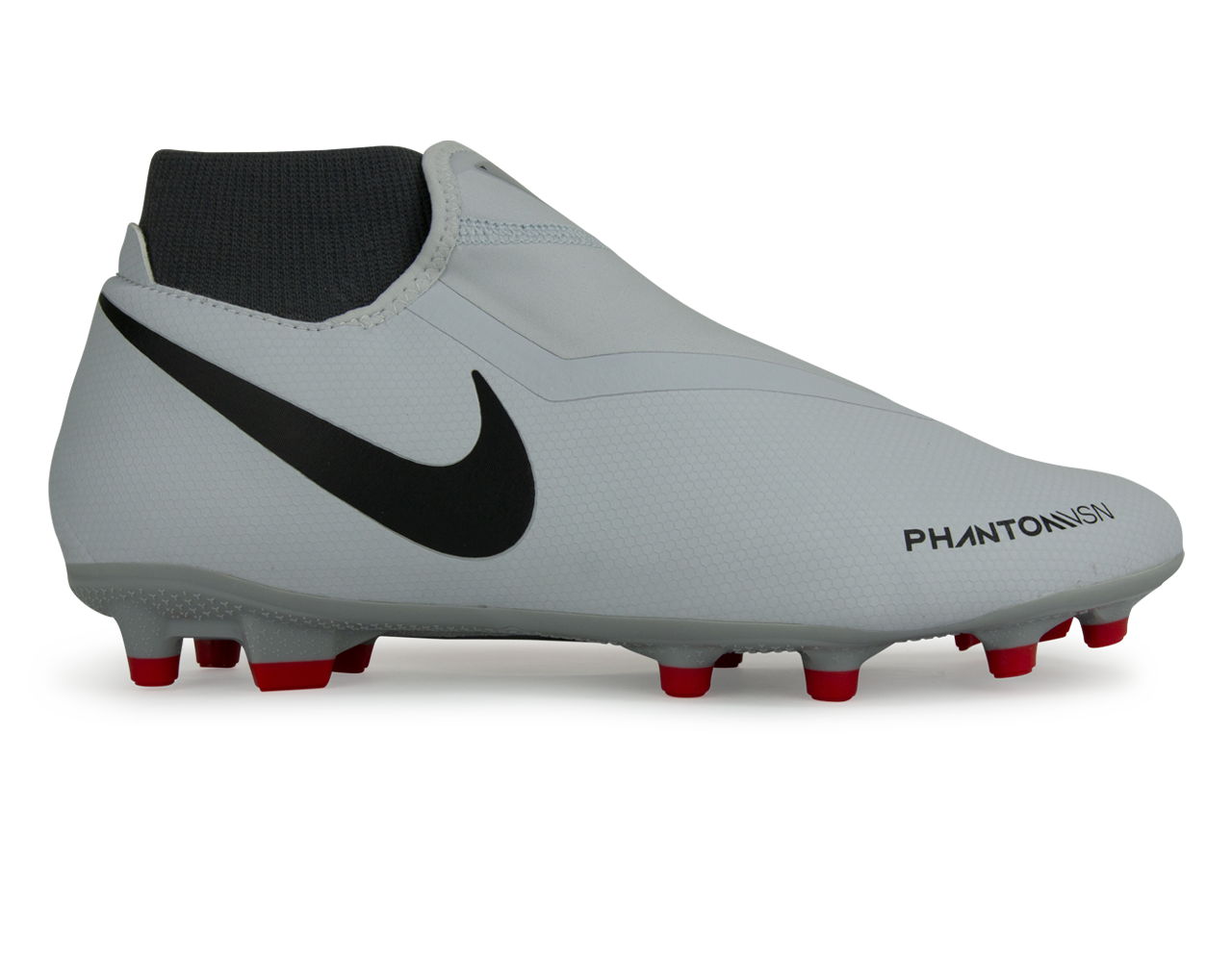 Nike Men's PhantomVSN Academy DF FG/MG Pure Platinum Black/Light Crimson/Dark Grey