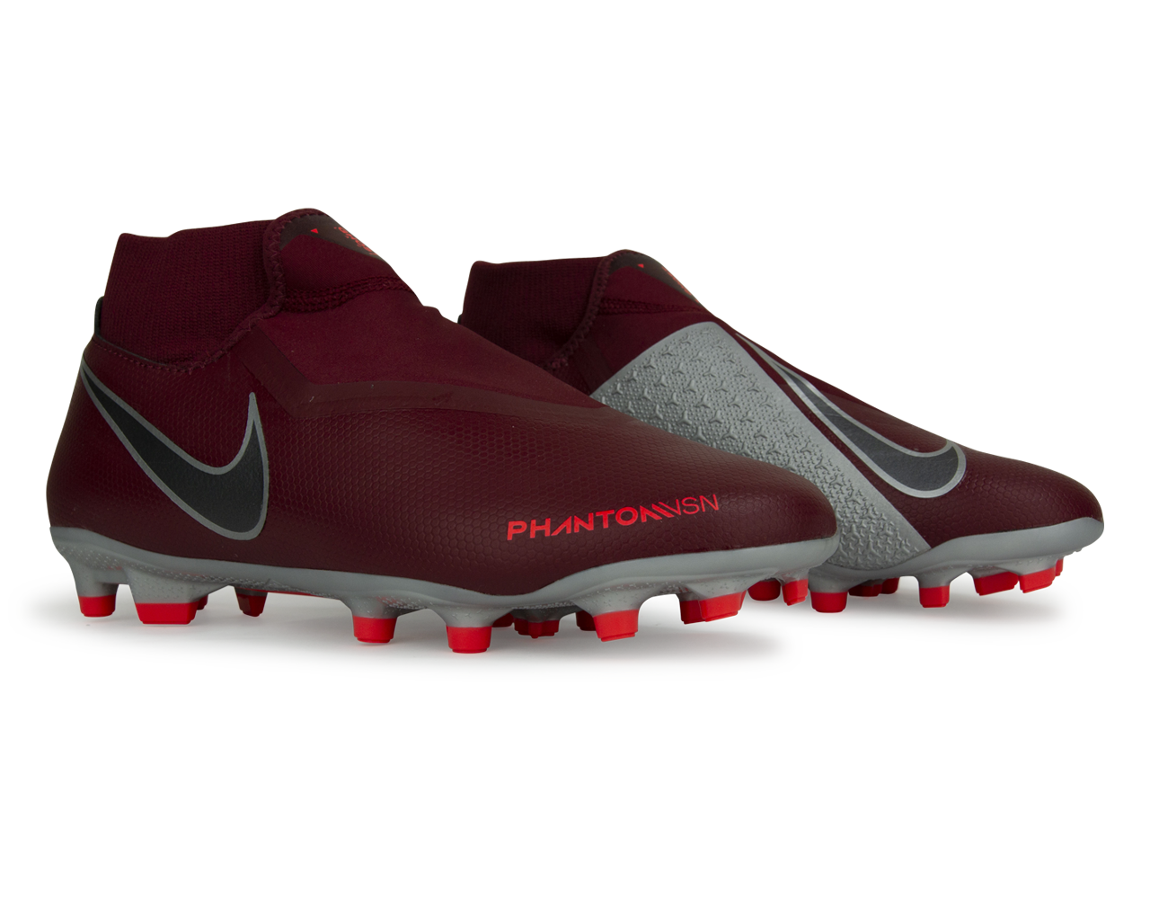 Nike Men's PhantomVSN Academy DF FG/MG Team Red/Metalic Dark Grey