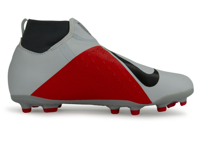 Nike Kids PhantomVSN Academy DF FG/MG Pure Platinum Black/Light Crimson/Dark Grey