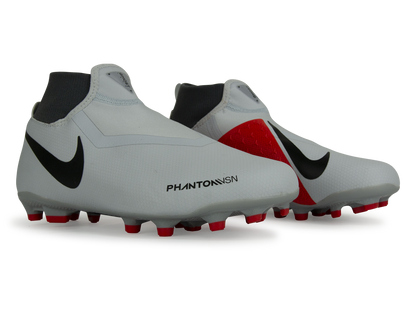 Nike Kids PhantomVSN Academy DF FG/MG Pure Platinum Black/Light Crimson/Dark Grey