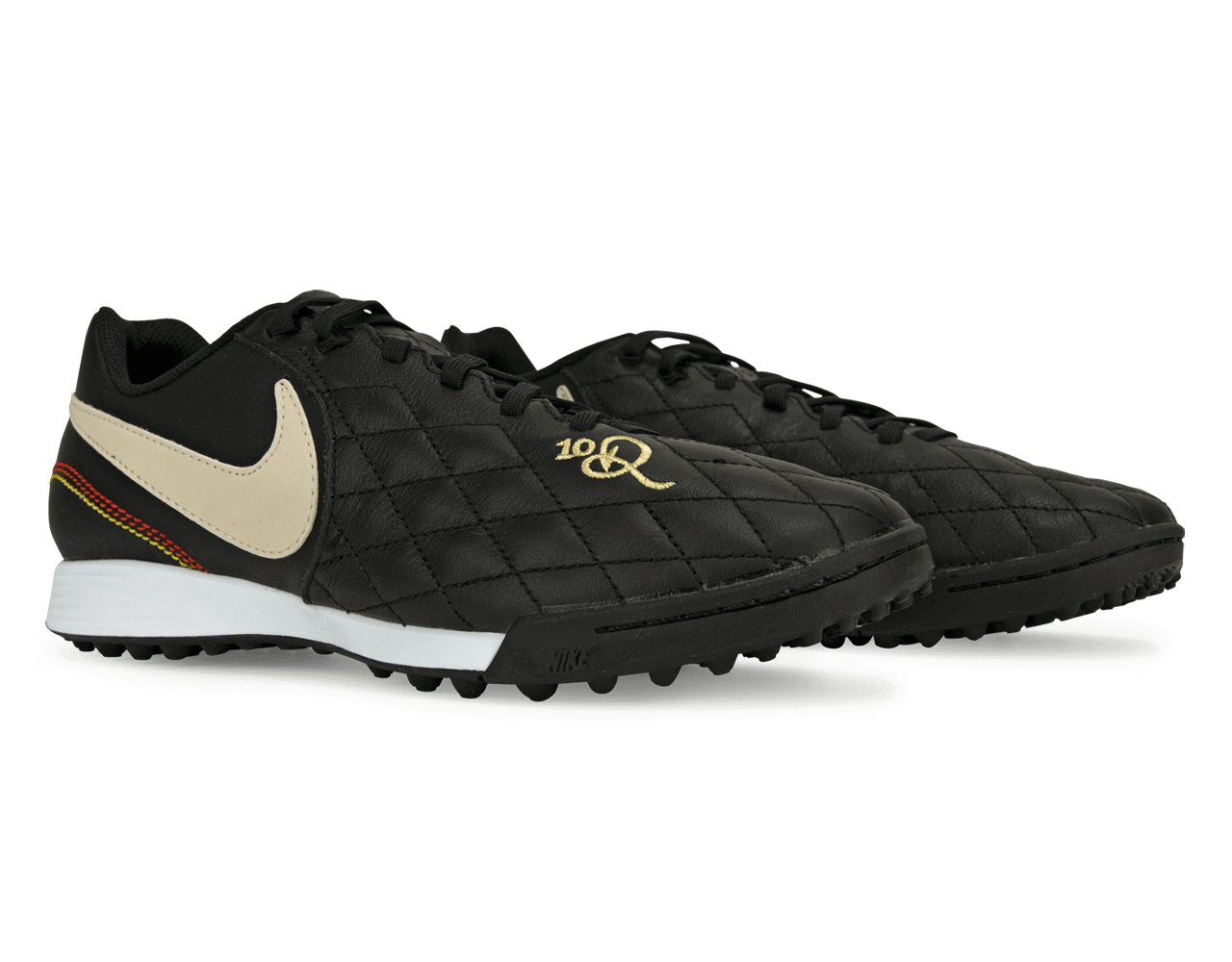Nike Men's Tiempo Legend 7 Academy 10R Turf Soccer Shoes Black/Lit Orewood Brown/Metallic Gold