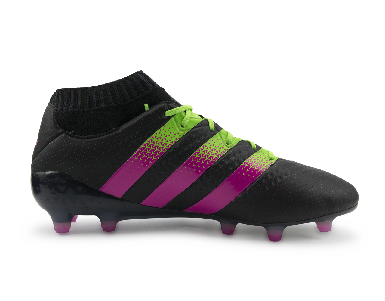 adidas Men's ACE 16.1 PrimeKnit FG/AG Black/Shock Pink/Solar Green