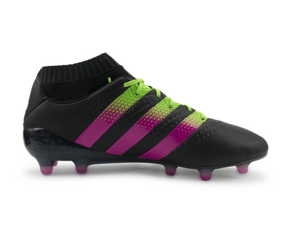 adidas Men's ACE 16.1 PrimeKnit FG/AG Black/Shock Pink/Solar Green