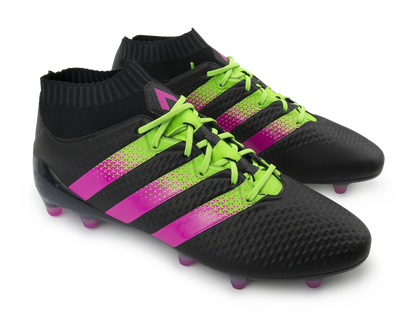adidas Men's ACE 16.1 PrimeKnit FG/AG Black/Shock Pink/Solar Green