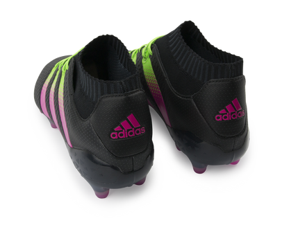 adidas Men's ACE 16.1 PrimeKnit FG/AG Black/Shock Pink/Solar Green