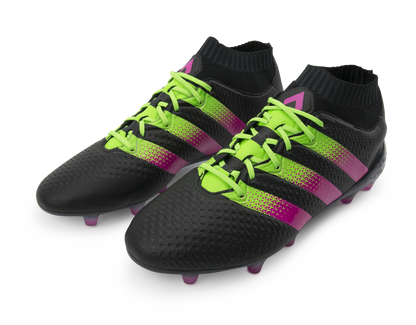 adidas Men's ACE 16.1 PrimeKnit FG/AG Black/Shock Pink/Solar Green