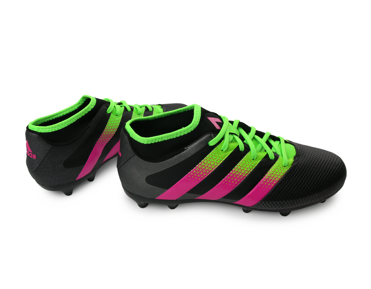 adidas Men's ACE 16.3 Primemesh FG/AG Black/Solar Green/Shock Pink