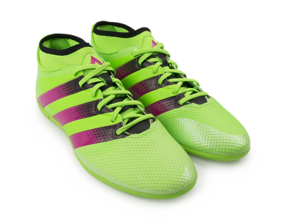 adidas Men's ACE 16.3 Primemesh Indoor Soccer Shoes Solar Green/Shock Pink/Black