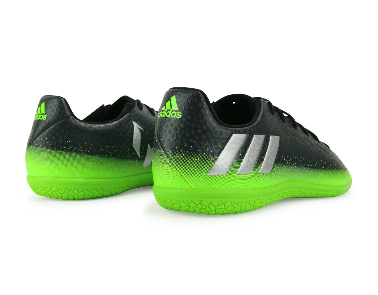 adidas Kids Messi 16.3 Indoor Soccer Shoes Dark Grey/Silver Metalic/Solar Green
