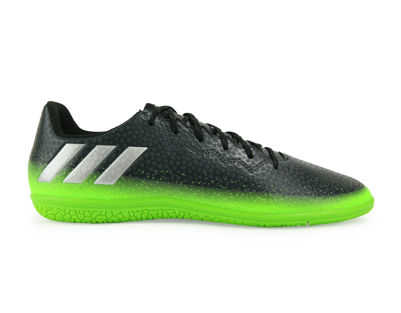 adidas Kids Messi 16.3 Indoor Soccer Shoes Dark Grey/Silver Metalic/Solar Green