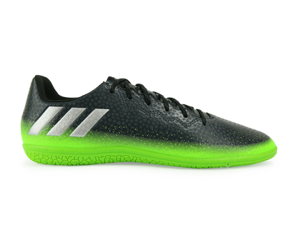 adidas Kids Messi 16.3 Indoor Soccer Shoes Dark Grey/Silver Metalic/Solar Green