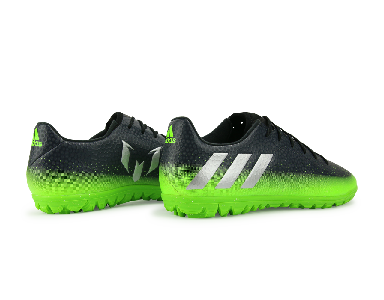 adidas Men's Messi 16.3 Turf Soccer Shoes Dark Grey/Silver Metalic/Solar Green
