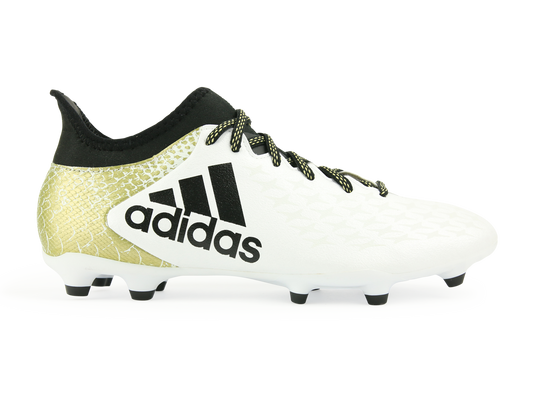 adidas Men's X 16.3 FG/AG White/Core Black/Gold Metalic