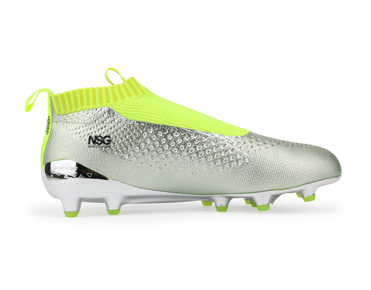 adidas Men's ACE 16+ PURECONTROL FG Silver Metalic/Core Black/Solar Yellow
