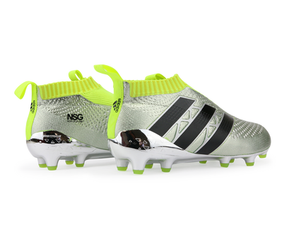 adidas Men's ACE 16+ PURECONTROL FG Silver Metalic/Core Black/Solar Yellow
