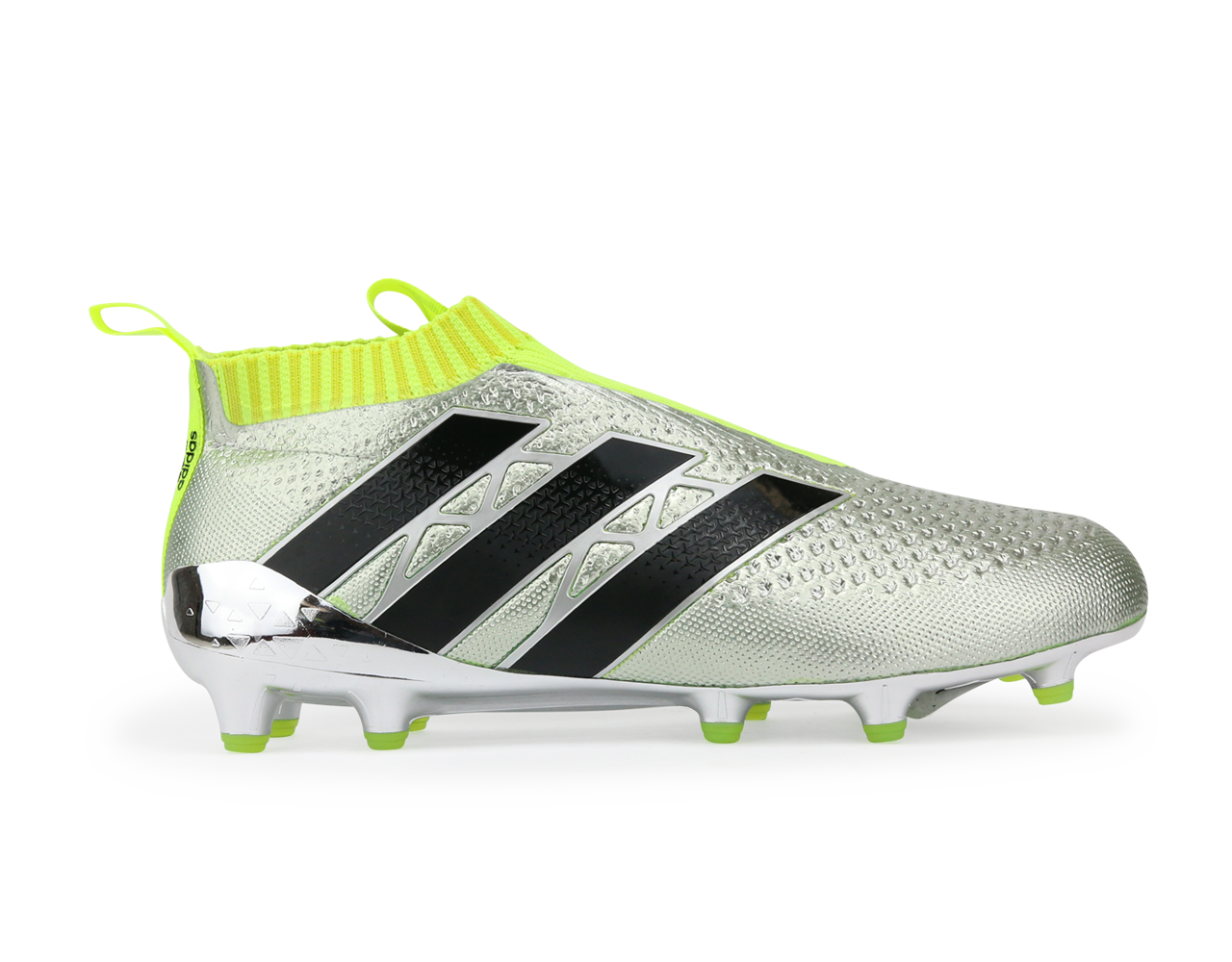 adidas Men's ACE 16+ PURECONTROL FG Silver Metalic/Core Black/Solar Yellow