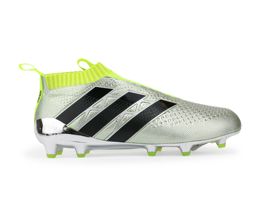 adidas Men's ACE 16+ PURECONTROL FG Silver Metalic/Core Black/Solar Yellow