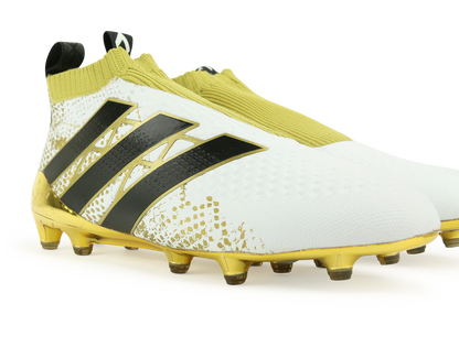 adidas Men's ACE 16+ PURECONTROL  FG White/Core Black/Gold Metalic