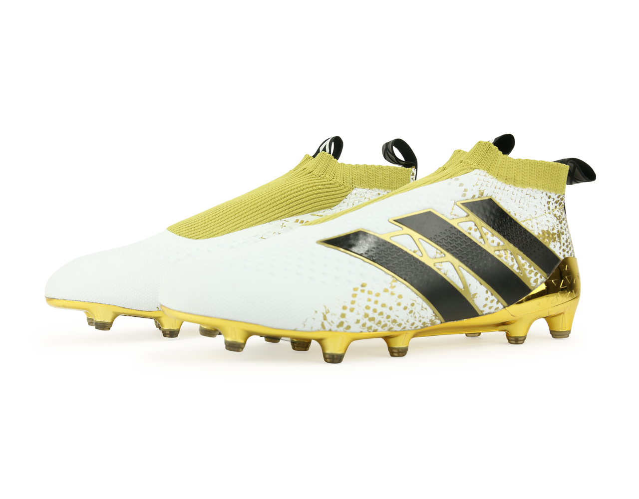adidas Men's ACE 16+ PURECONTROL  FG White/Core Black/Gold Metalic