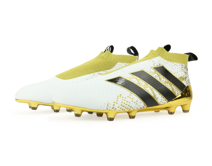 adidas Men's ACE 16+ PURECONTROL  FG White/Core Black/Gold Metalic