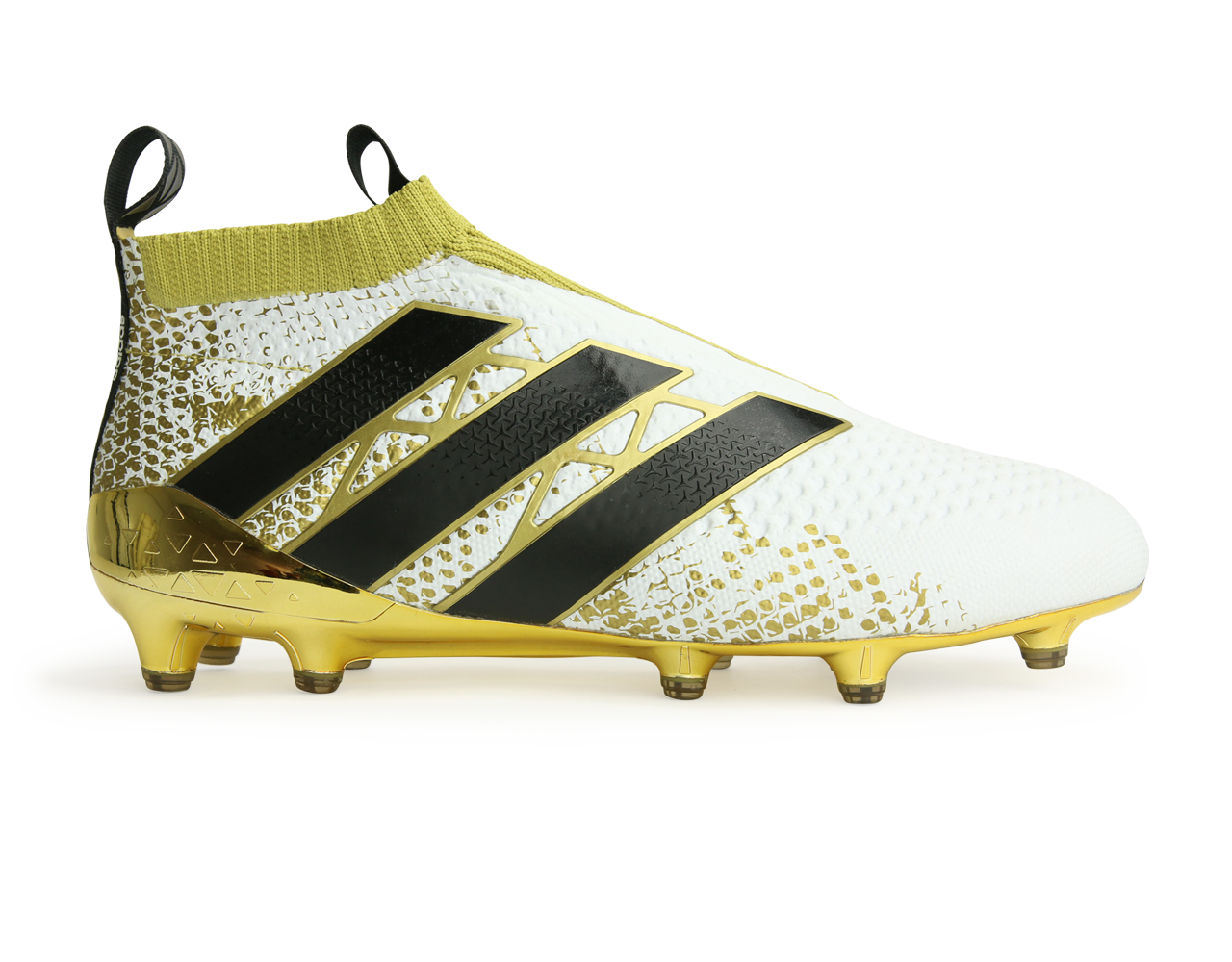 adidas Men's ACE 16+ PURECONTROL  FG White/Core Black/Gold Metalic