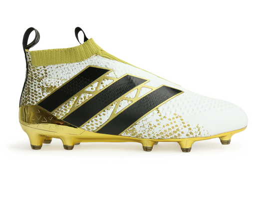 adidas Men's ACE 16+ PURECONTROL  FG White/Core Black/Gold Metalic