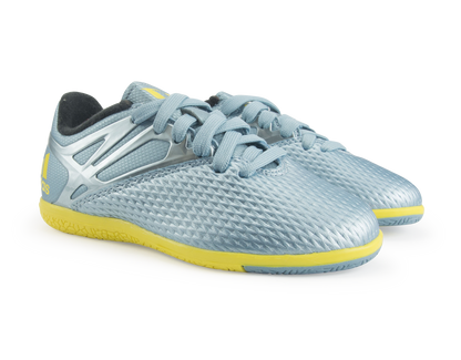 adidas Kids Messi 15.3 Indoor Soccer Shoes  Matte Ice Metallic/Bright Yellow/Black
