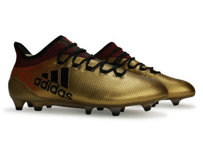 adidas Men's X 17.1 FG Tactile Gold Metallic/Core Black/Solar Red